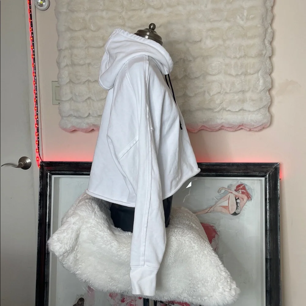 LG White Hoodie with Black Drawstrings - Picture 5 of 12